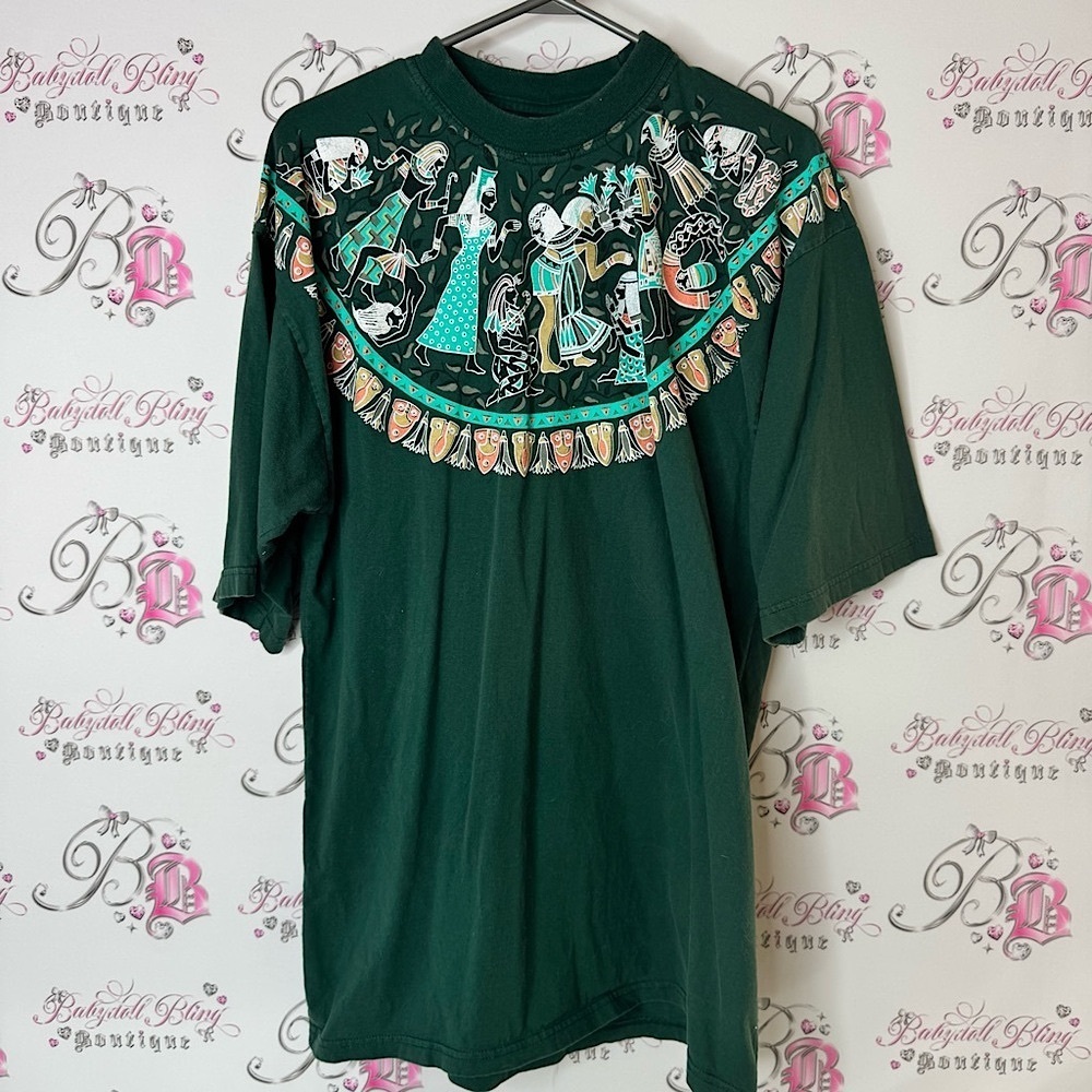 Bird tshirt Egypt Egyptian vintage graphic Green Graphic Tee XXL